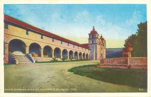 Santa Barbara California Mission White Border Postcard Unused