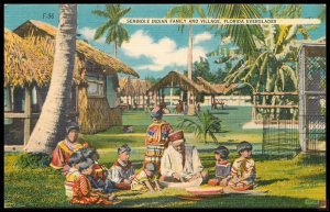 Seminole Indian Family and Village, Florida Everglades