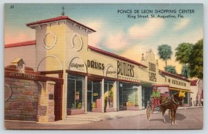 St Augustine Florida~Ponce de Leon Shopping Center~Woolworth~Walgreens~1940s 