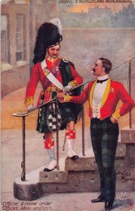 Argyll Sutherland Highlanders Officers Military British Army 1910c Tuck postcard