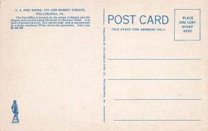 U.S. Post Office, 9th & Market St., Philadelphia, PA, Early Postcard, Unused