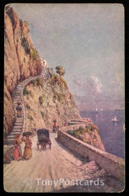 Capri - Strada e scala per Anacapri