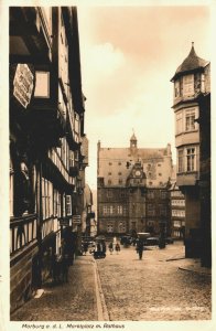 Germany Marburg Marktplatz Rathaus Vintage RPPC 03.72