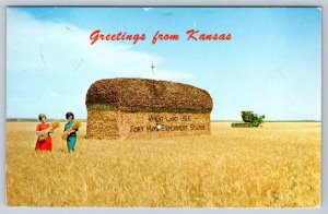 Fort Hays Experiment Station Kansas Wheat Land Giant Bread Loaf Postcard PU 1997