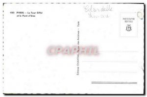 Old Postcard Paris Eiffel Tower and Pont lens