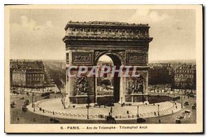 Old Postcard Paris Arc de Triomphe