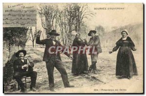 Old Postcard Bourree D & # 39Auvergne Presentation Des Dames Folklore