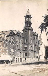 Haverhill Massachusetts City Hall and Street Scene Real Photo Postcard AA61225