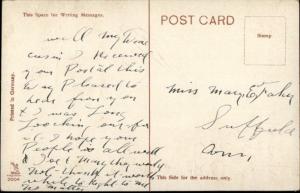 Easter Angels Over City Gold Border c1910 Postcard EXC COND 