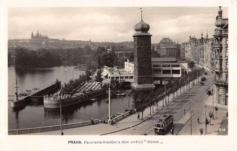 Praha Czech Republic Prague ? Panorama Of Harbor Real Photo Antique PC K23558