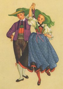 Le Wipptal Tyrol Tirol Austrian Folklore Costume Dance Postcard