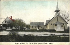 Green Harbor Massachusetts MA Grace Chapel and Parsonage Vintage Postcard