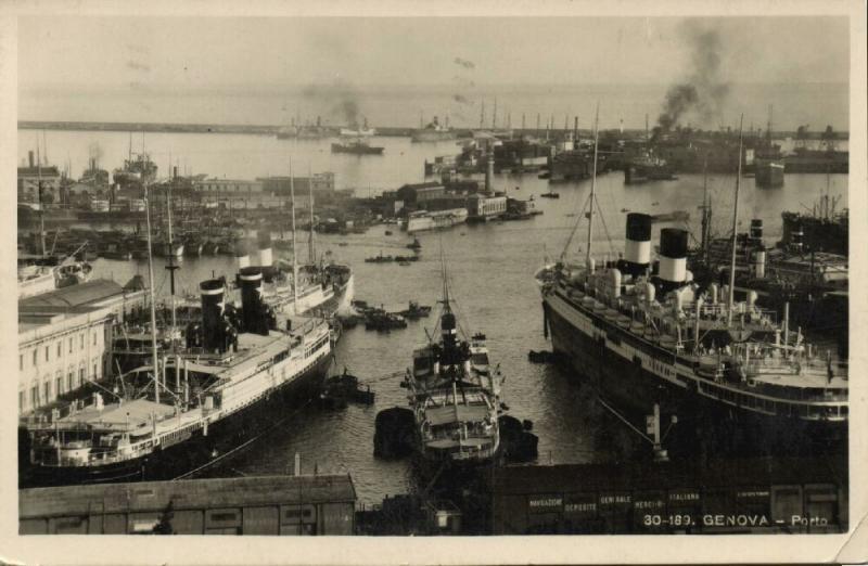 italy, GENOVA GENOA, Porto Harbour, Steamers (1920s) RPPC