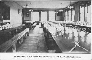 East Norfolk Massachusetts General Hospital Dining Hall Antique Postcard K81311