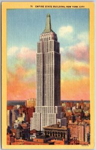 Empire State Building New York City NYC Tallest Structure Buildings Postcard