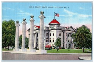 c1940's Boone County Court House Building Tower Columbia Missouri MO Postcard