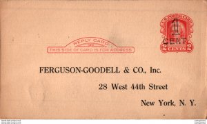 US Postal stationery 2c Ferguson Goodell New York