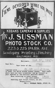 Baltimore MD Sussman Kodaks Cameras & Supplies Developer 1911 RP Postcard