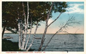 Vintage Postcard 1920's Camp Benson Lake Sebasticook Newport Maine ME