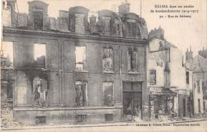 BR78169 reims  bombardements rue de betheny france  ww1 war military militaria