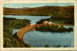 Postcard ON Lake Superior Jackfish Curve North Shore 1930s K4