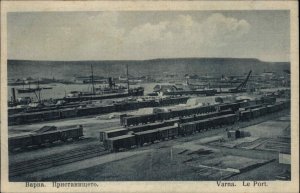 Varna Bulgaria RR Train Yards Le Port c1915 Postcard