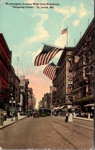 Postcard Washington Avenue, West from Broadway in St. Louis, Missouri