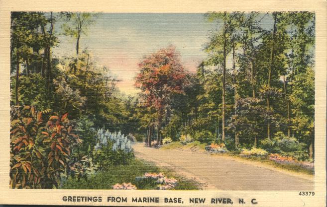 Greetings from the Marine Base - New River, North Carolina pm 1942