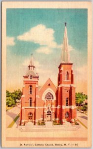 Elmira NY-New York, 1947 St. Patrick's Catholic Church Religious Old Postcard