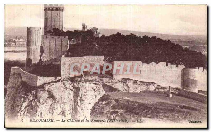 Old Postcard Beaucaire Le Chateau and the Remparts