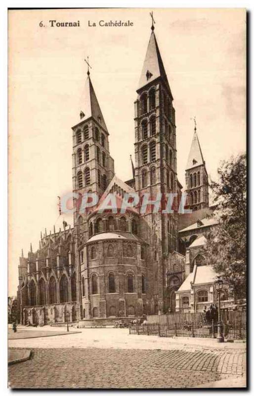 Old Postcard Tournai The Cathedral
