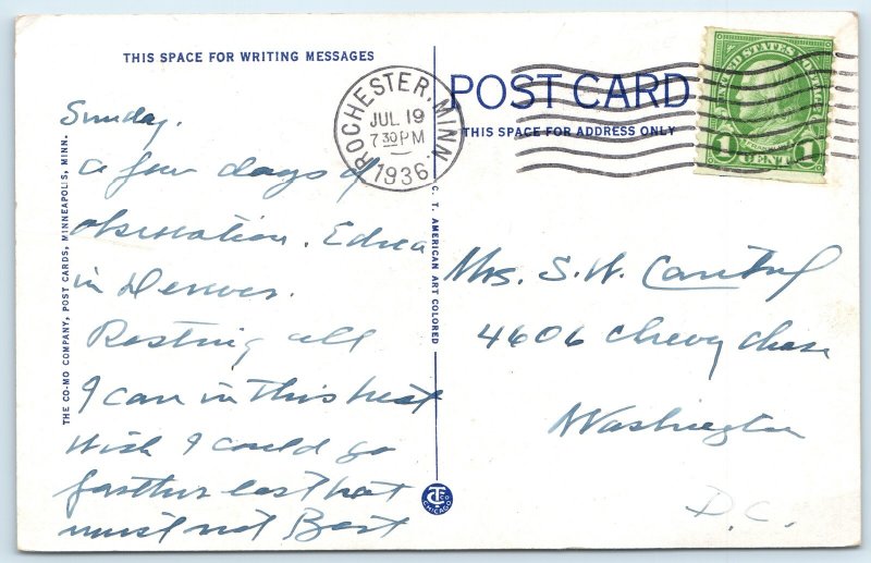 c1920s Rochester, MN New Clinic Building PC Downtown Car Art Co-MO Teich A274