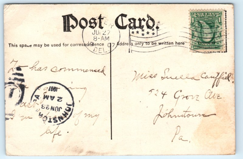 Delaware DE Dover Cowgill House Entailed Hat Postcard