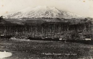 Mt. Ruapehu Volcano Mountain New Zealand RPC Old Postcard