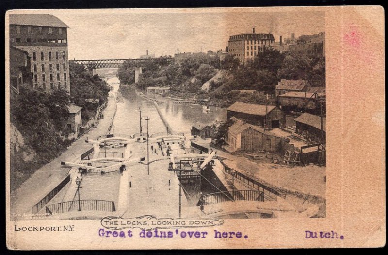 New York LOCKPORT The Locks Looking Down - pm1906 - Und/B