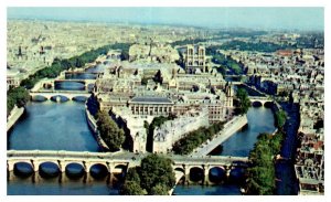 France A view of Paris and the River Seine Pan Am Airline Issued Postcard