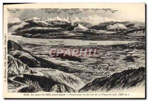 Old Postcard The Gex Pittorsque Panorama seen from the Col de la Faucille