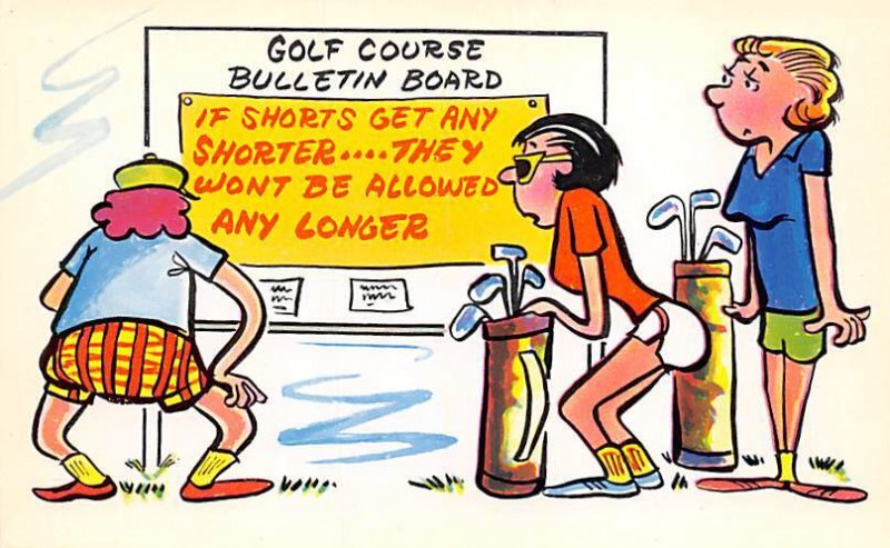 Golf Course Bulletin Board Comic Golf Unused 