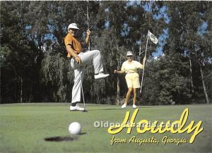 Old Vintage Golf Postcard Post Card Howdy Augusta, Georgia, GA, USA Unused