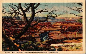 Fred Harvey Hopi Point, Grand Canyon National Park Vintage Postcard G76