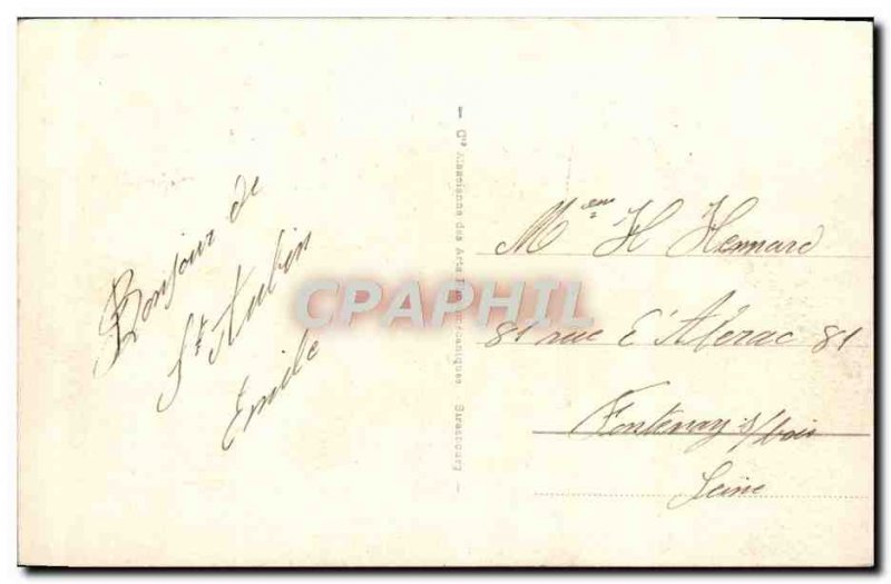 Old Postcard Saint Aubin Sur Mer Cliffs