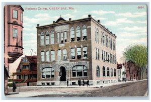 Green Bay Wisconsin Postcard Business College Exterior View 1910 Vintage Antique