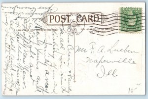 Christmas Postcard Greetings Children Hiding Santa Claus Winter Scene Horicon WI