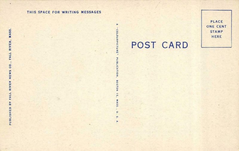 FALL RIVER, Massachusetts MA    POST OFFICE Bristol County  ca1940's Postcard