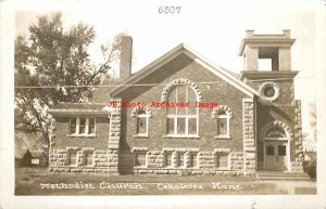 KS, Oskaloosa, Kansas, RPPC, Methodist Church, Exterior View, 1947 PM, Photo