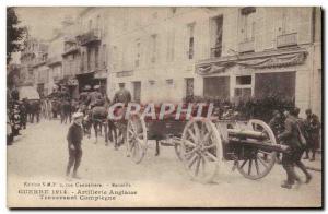 Postcard Old English Army Artillery Crossing Compiegne