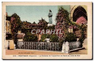 Old Postcard Pontmain mayenne column of Appearance in fiowers the month of May