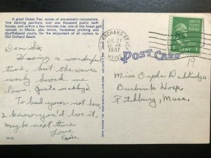 Vintage Postcard 1947 Pier Old Orchard Beach Maine 