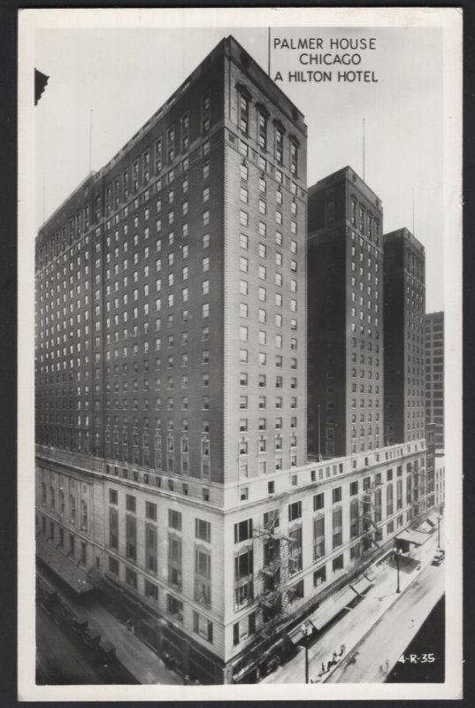 Illinois CHICAGO Palmer House, A Hilton Hotel pm1954 RPPC