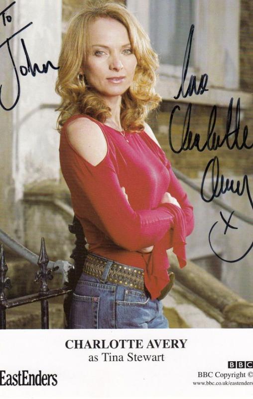 Charlotte Avery Tina Stewart Eastenders Hand Signed Cast Card Photo